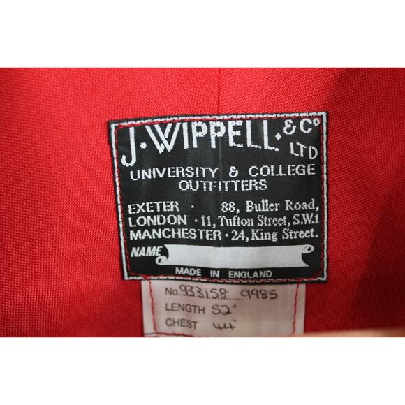 Vintage J. Wippell & Co Red & Gold Graduation Academic Robe Gown 52" England - Picture 9 of 12